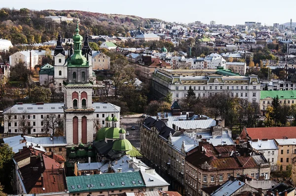 Vista da Câmara Municipal, Lvov — Fotografia de Stock