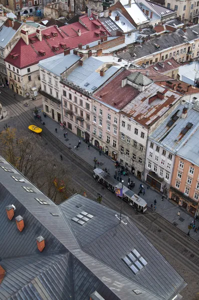 View of the old Lvov from the Town Hall, Lvov — Free Stock Photo