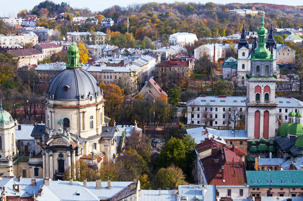 Beautiful view from the Town Hall, Lviv, Ukraine