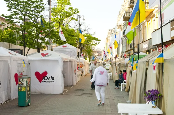 KIEV, UCRANIA - 2 DE MAYO: Los partidarios de Julia Timoshenkos se reúnen de todo Ucrania exigiendo liberarla de la cárcel el 2 de mayo de 2012 en Kiev, Ucrania —  Fotos de Stock