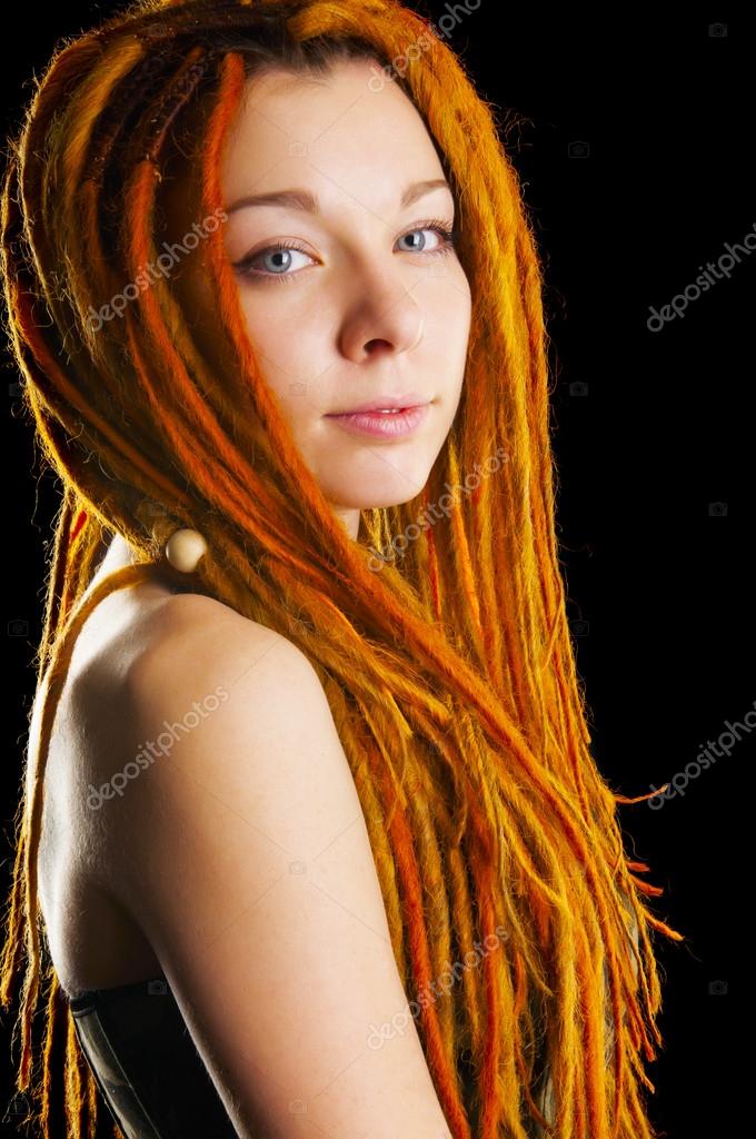 Dark Red Dreadlocks Beautiful Girl With Red Dreadlocks