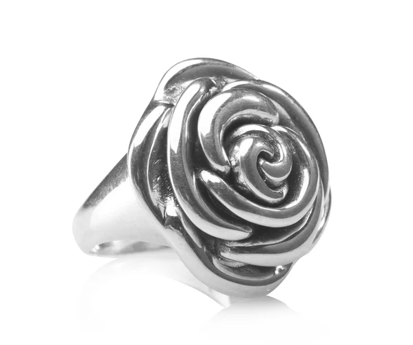 Silver Rose ring — Stock Photo, Image