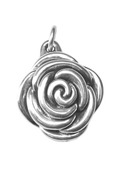 Silver Rose pendent — Stock Photo, Image