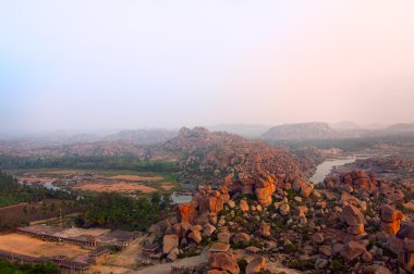 Hampi görünümü. Hindistan.