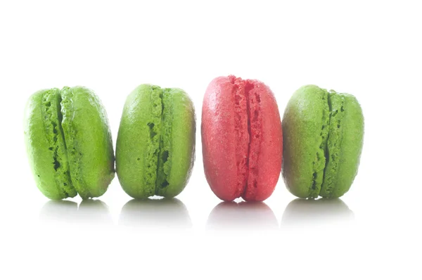 Green and red French macarons — Stock Photo, Image