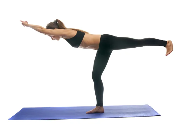 Virabhadrasana-3 position — Stockfoto