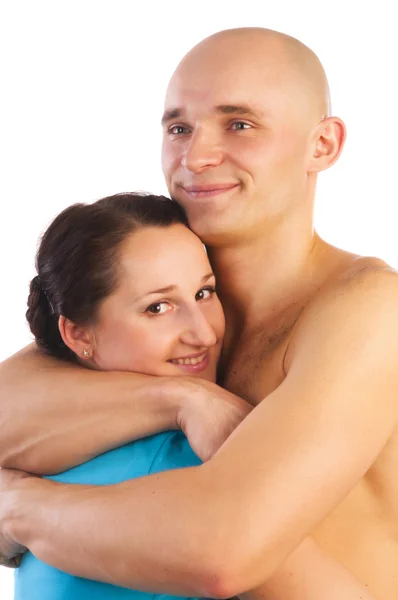 Happy lovers hug each other — Stock Photo, Image