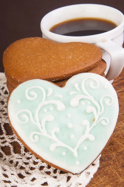 Cup of coffee with chocolate cookies — Stock Photo, Image