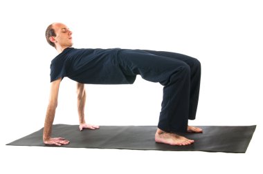 Tablo asana poz yapan erkek