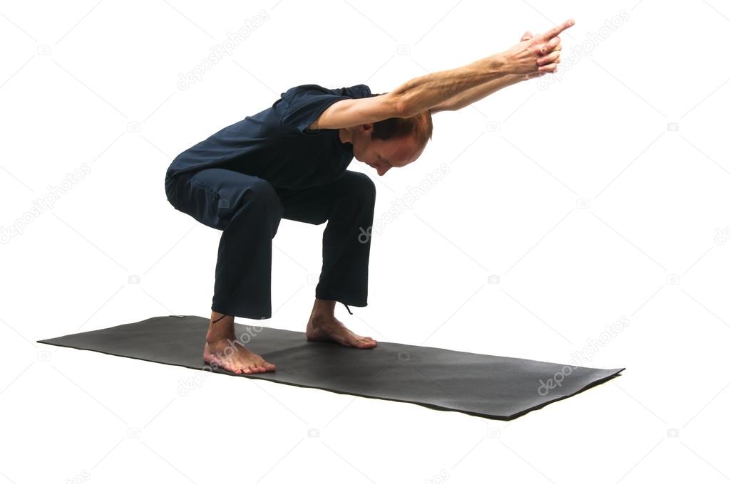 Man in Ardha Utkatasana yoga position