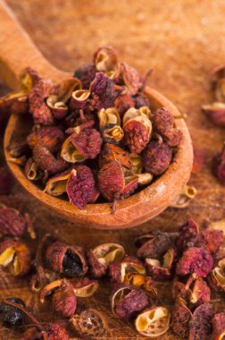 tahta kaşık Sichuan biber
