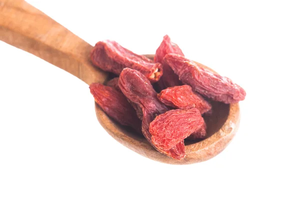 Goji Berries in wooden spoon — Stock Photo, Image