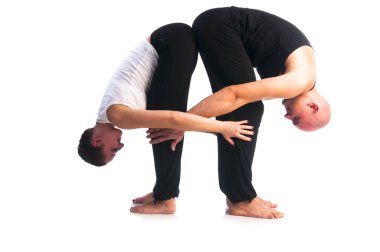 Çift uttanasana poz