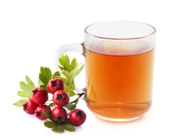 Herbal medicine: Crataegus tea. clipart