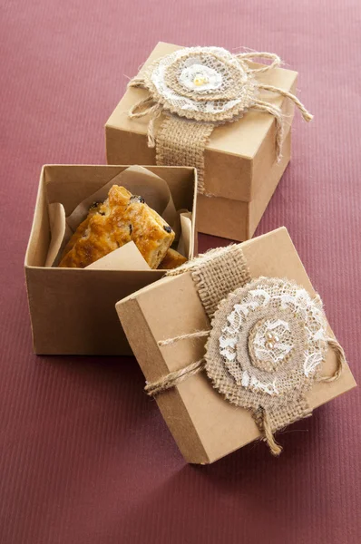 Two vintage boxes with cookies — Stock Photo, Image