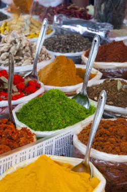 çeşitli Hint renkli baharat