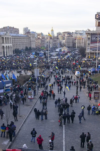 Ukrainske folk kræver regeringens tilbagetræden og tidlig afstemning - Stock-foto