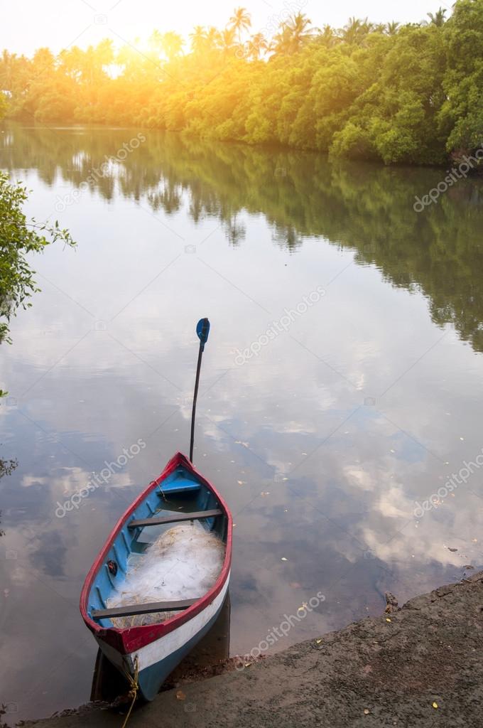 Fishing boats on the tropical river — Free Stock Photo © nanka-photo #36970857