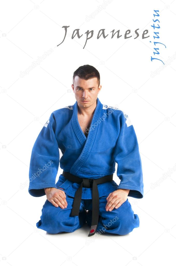 Young man practicing jiu-jitsu (Hakki Heysen Ryu school)