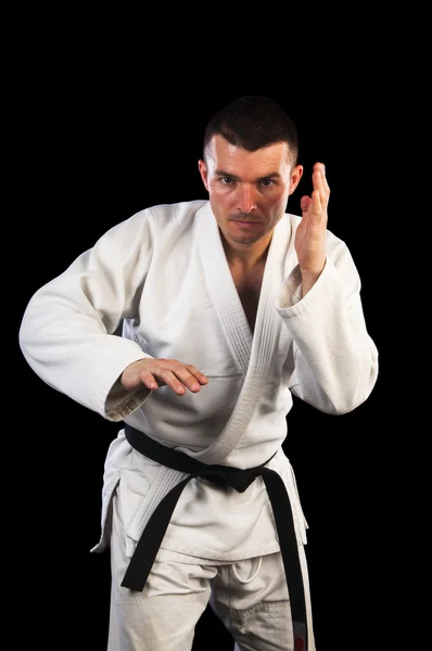 Pohledný muž trénovat brazilské jiu-jitsu (bjj) — Stock fotografie