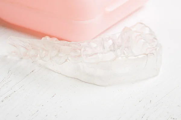 Tooth tray with pink box — Stock Photo, Image