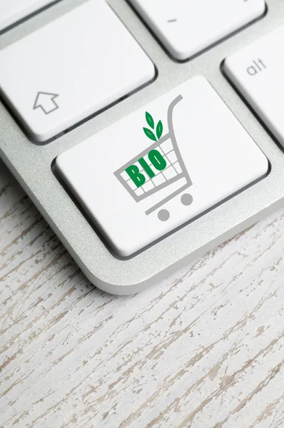 Bio Cart Key on Computer Keyboard — Stock Photo, Image