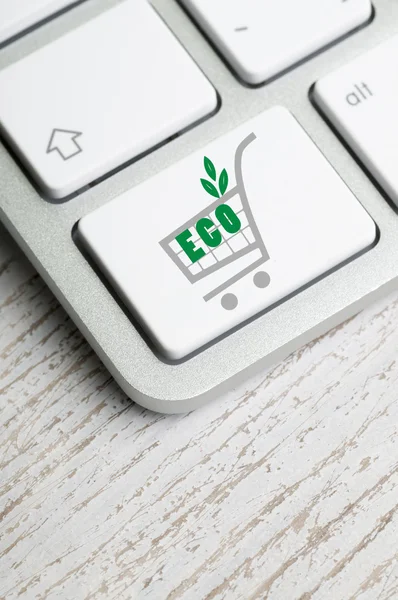 Eco kar toets op het toetsenbord van de computer — Stockfoto