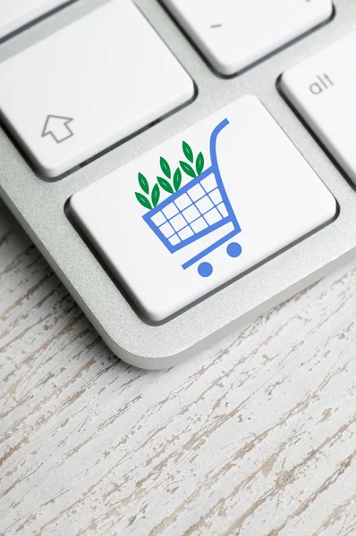 Eco Cart Key on Computer Keyboard — Stock Photo, Image