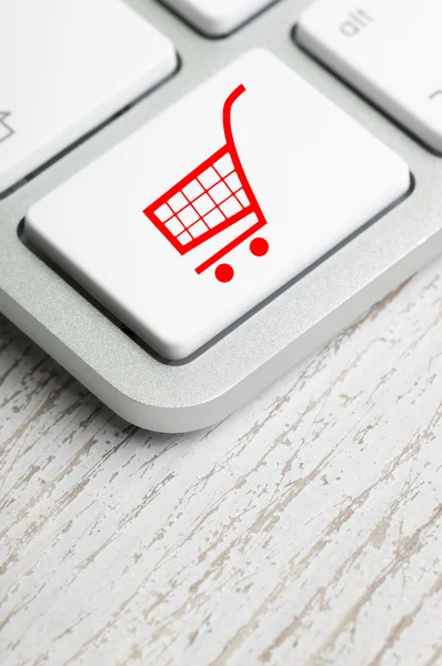 Red Sale Cart Key on Computer Keyboard — Stock Photo, Image