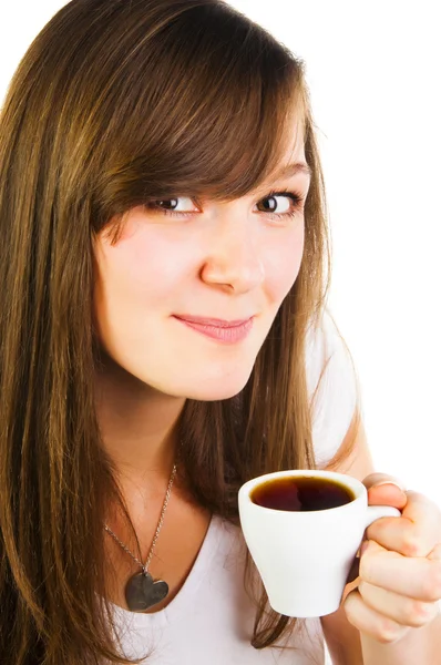Žena s šálkem kávy — Stock fotografie