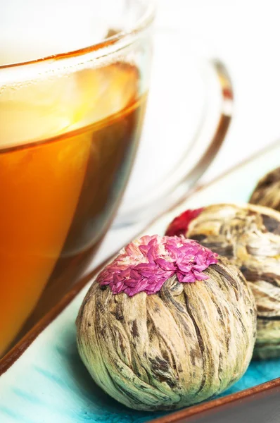 Flowering tea balls — Stock Photo, Image