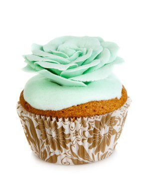 cupcake yeşil gül