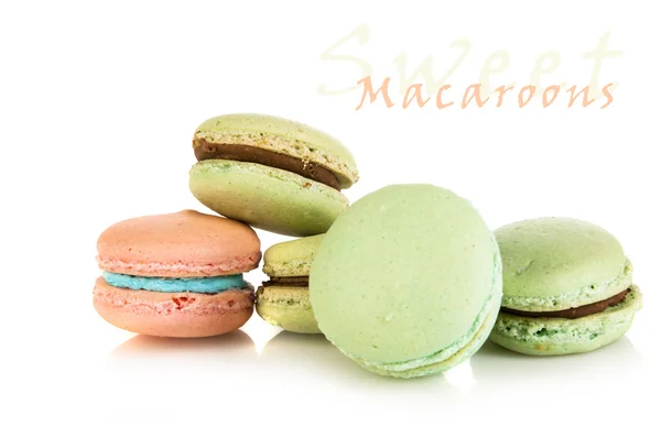 Pink and green french macaroons — Stock Photo, Image
