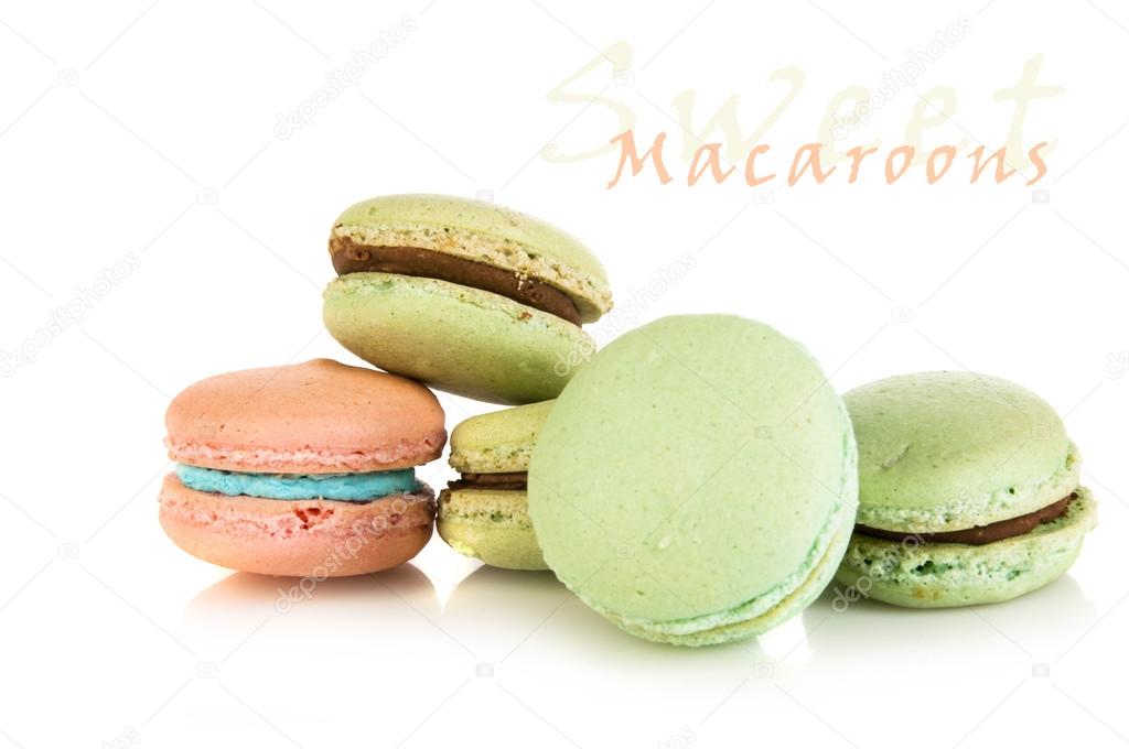 Pink and green french macaroons