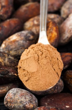 çay kaşığı kakao tozu ile