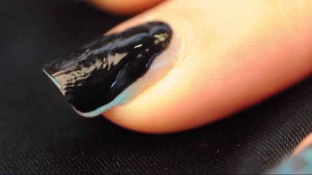 Craquelure unha polonês manicure — Vídeo de Stock