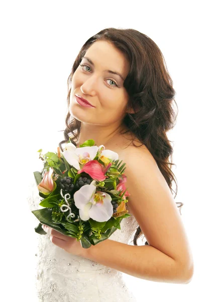 Bride with bouquet — Stock Photo, Image