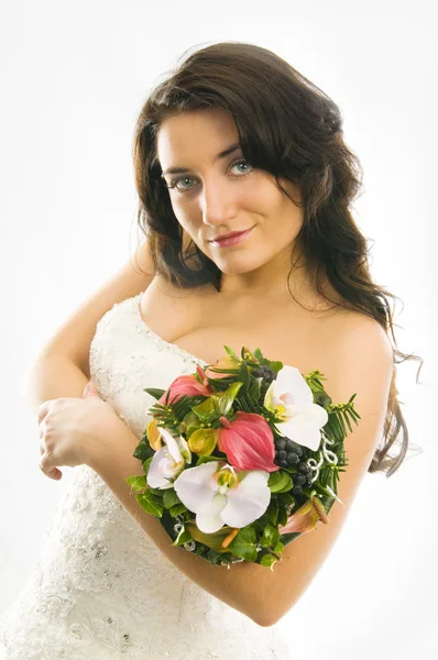 Невеста с цветами — стоковое фото
