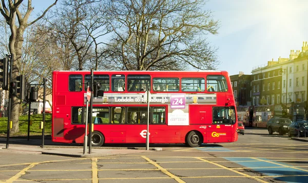 Kırmızı Londra Çift katlı otobüs — Stok fotoğraf