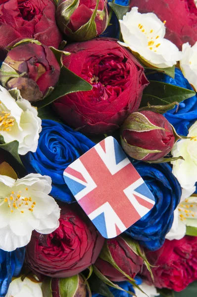 Blue and red rose Bouquet — Stock Photo, Image