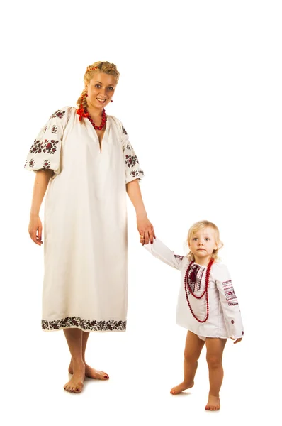 Ukrainian mother and daughter — Stock Photo, Image