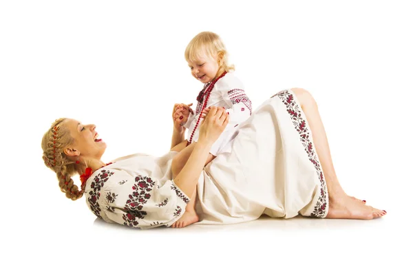 Ukrainska mor och dotter — Stockfoto