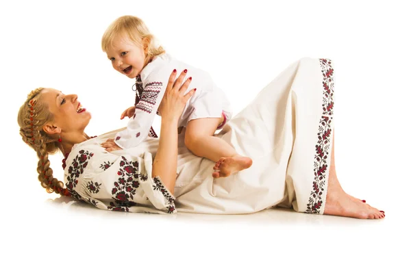 Ukrainian mother and daughter — Stock Photo, Image