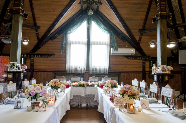 Restaurant decorated for wedding — Stock Photo, Image