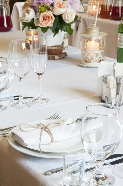 Table decorated for event party — Stock Photo, Image