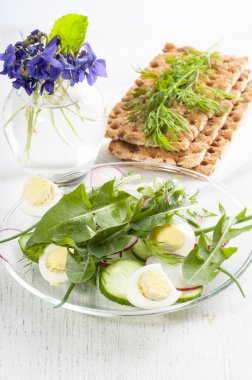 karahindiba yaprakları ile bahar salatası