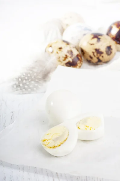 Vařené křepelčí vejce — Stock fotografie