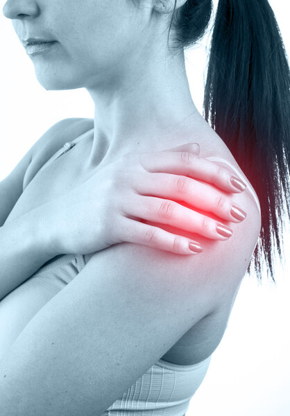 Woman with shoulder pain