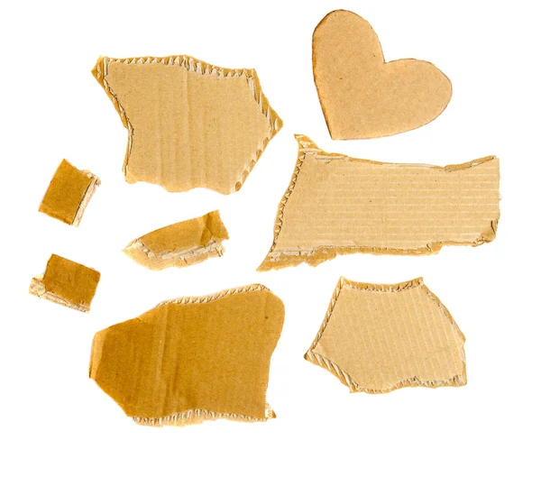 Ripped brown pieces of cardboard — Stock Photo, Image