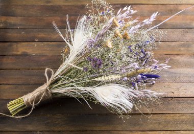 Grup vahşi çayır yaz buket rustik buket kurutulmuş çiçekler Buket kurutulmuş çiçek Aranjman rustik ev dekorasyonu